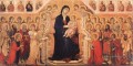Maesta Madonna mit Engeln und Heiligen Schule Siena Duccio